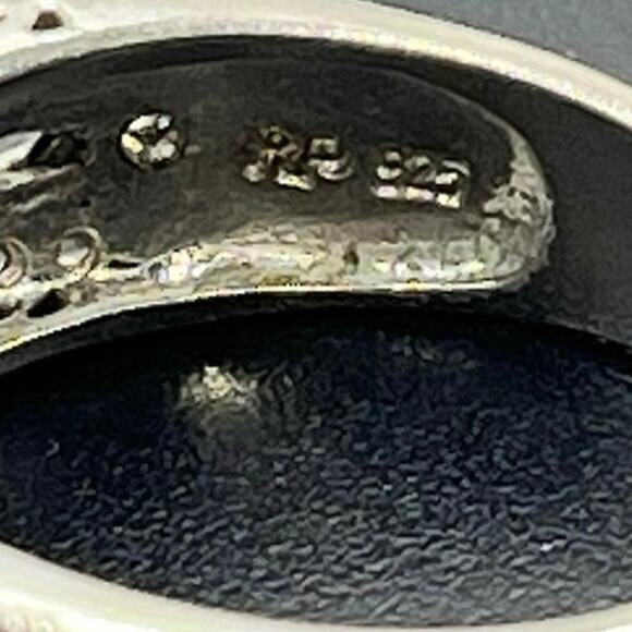 PP Signed 925 Sterling Silver Large Round CZ Engagement Promise Ring Sz 9.5 - Picture 5 of 13